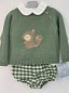 Conjunto bebé niño en verde musgo Ardilla de Yoedu.